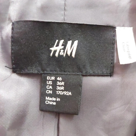 H&M men wool blend blazer size 36R - Picture 5 of 5